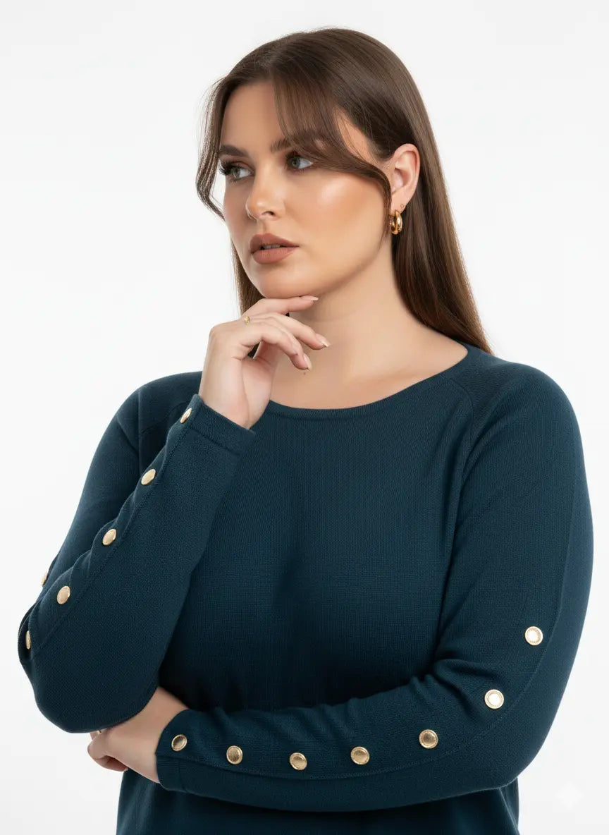 Maglia scollo a barca con bottoni decorativi DORABELLA PIU'