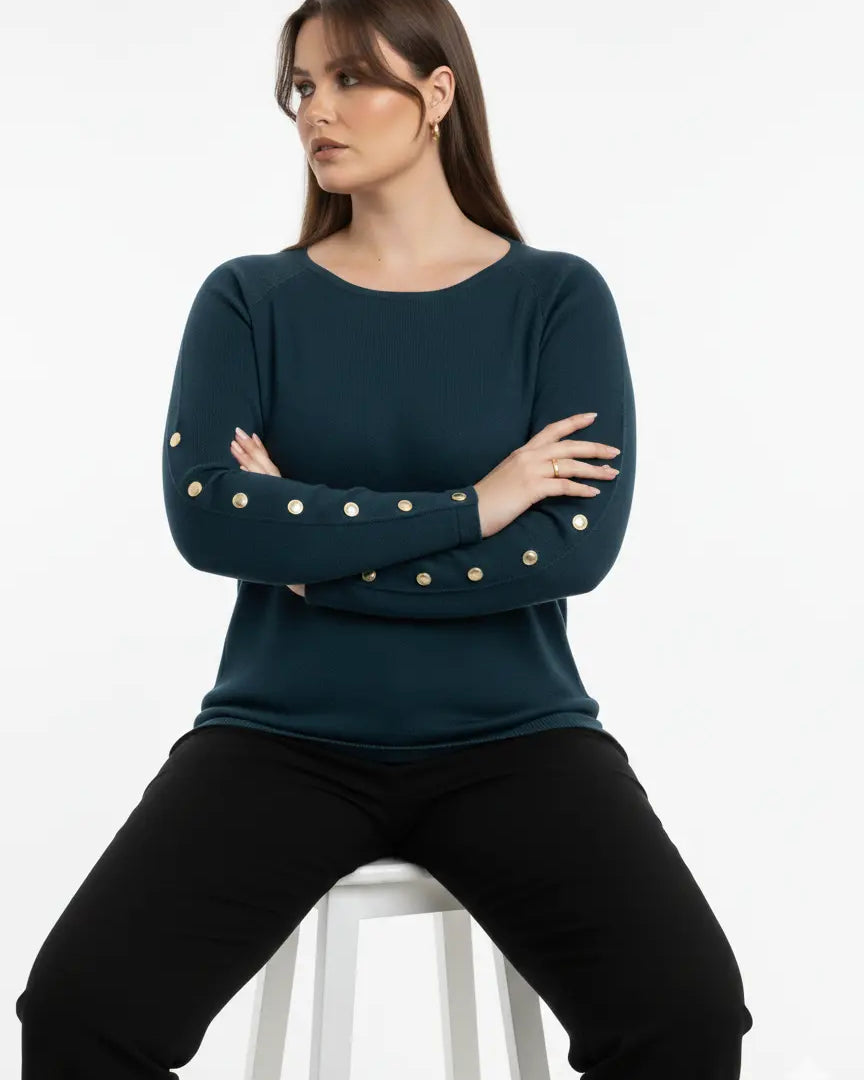 Maglia scollo a barca con bottoni decorativi DORABELLA PIU'