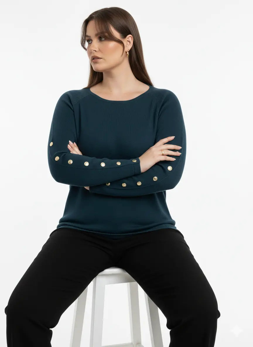 Maglia scollo a barca con bottoni decorativi DORABELLA PIU'