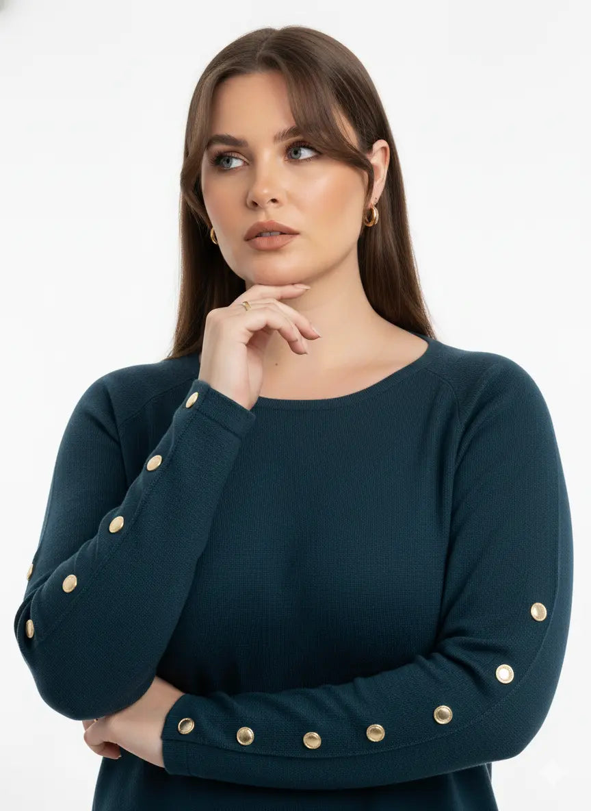 Maglia scollo a barca con bottoni decorativi DORABELLA PIU'