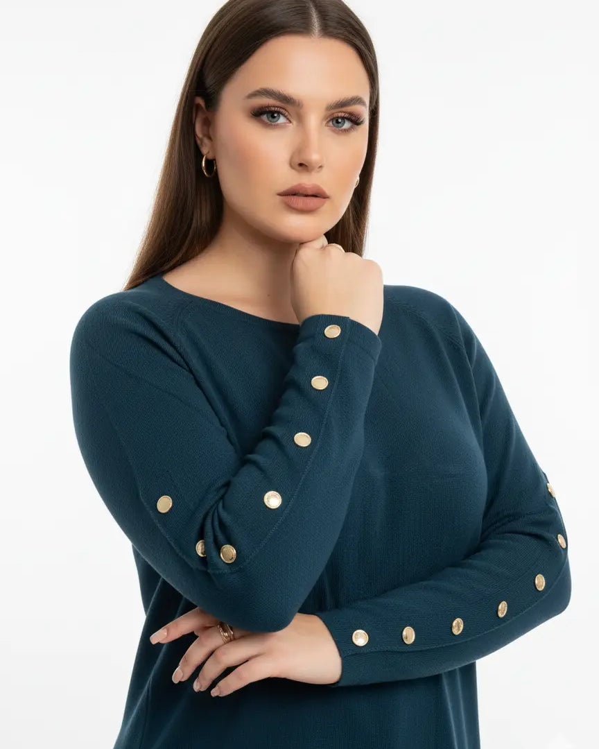 Maglia scollo a barca con bottoni decorativi DORABELLA PIU'