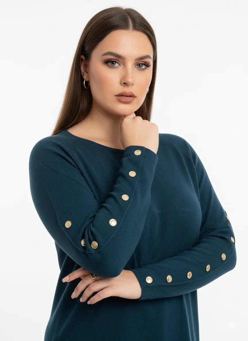 Maglia scollo a barca con bottoni decorativi DORABELLA PIU'