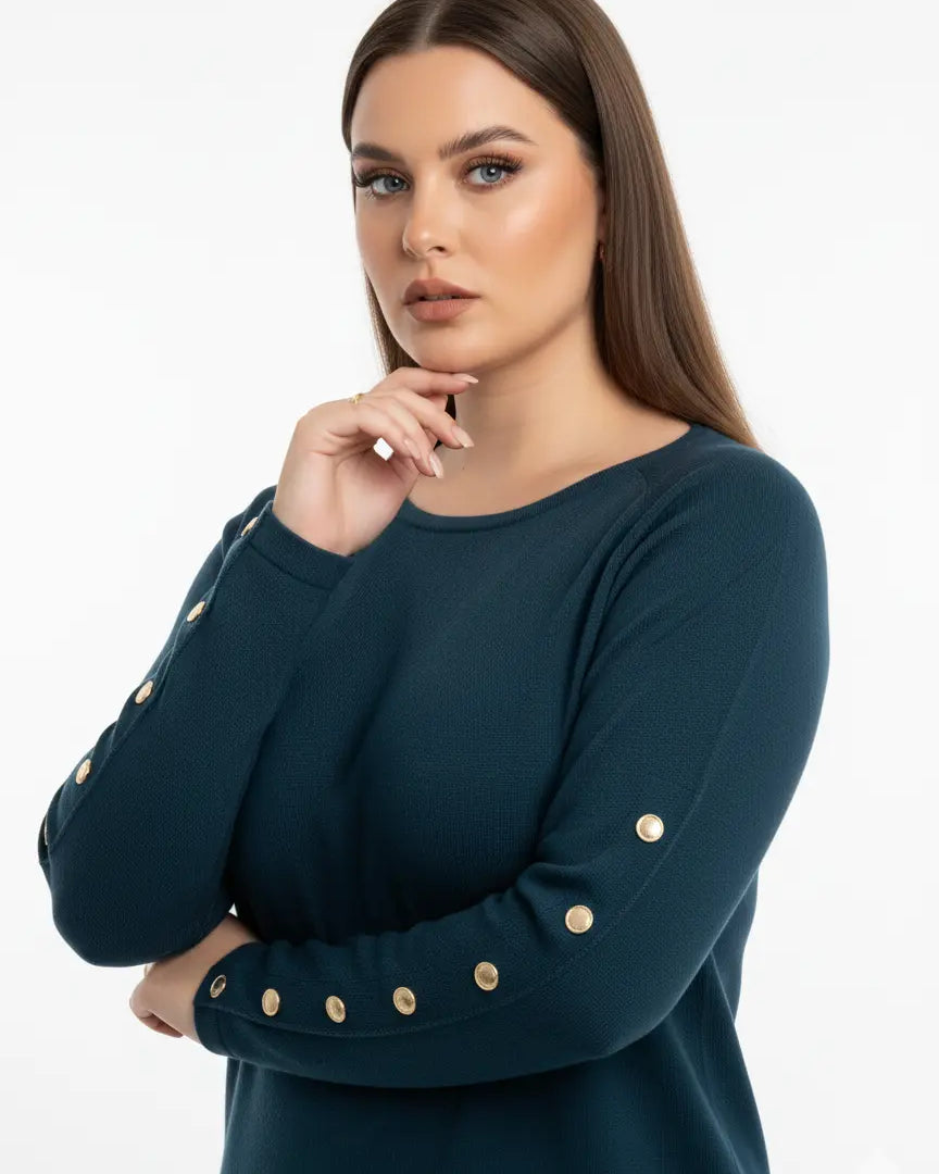 Maglia scollo a barca con bottoni decorativi DORABELLA PIU'