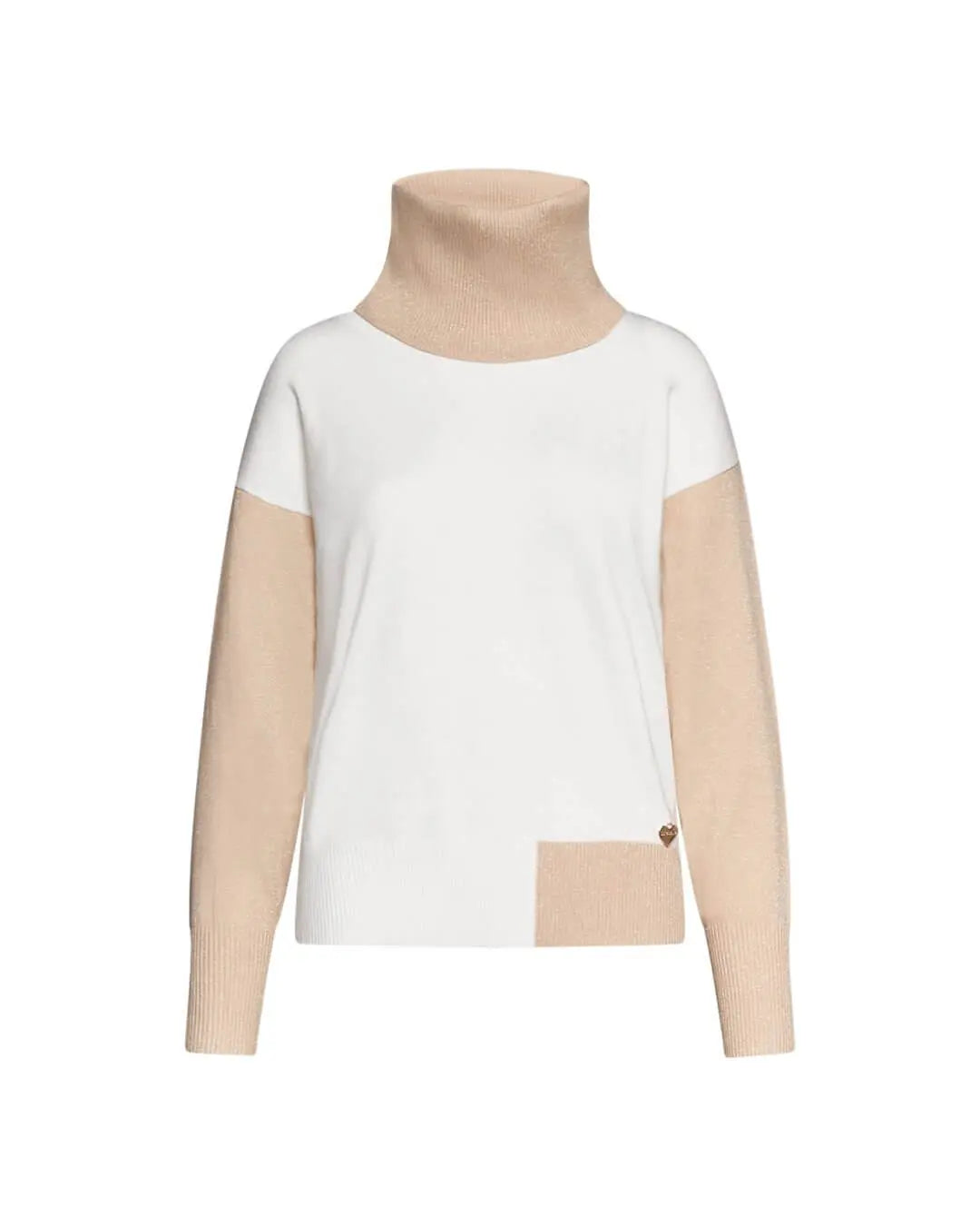 Maglia scollo a barca con dettagli in lurex e collo alto accessorio OFF WHITE DORABELLA