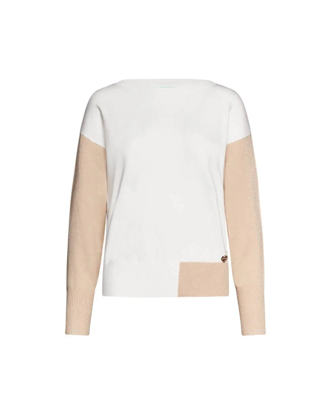 Maglia scollo a barca con dettagli in lurex e collo alto accessorio OFF WHITE DORABELLA