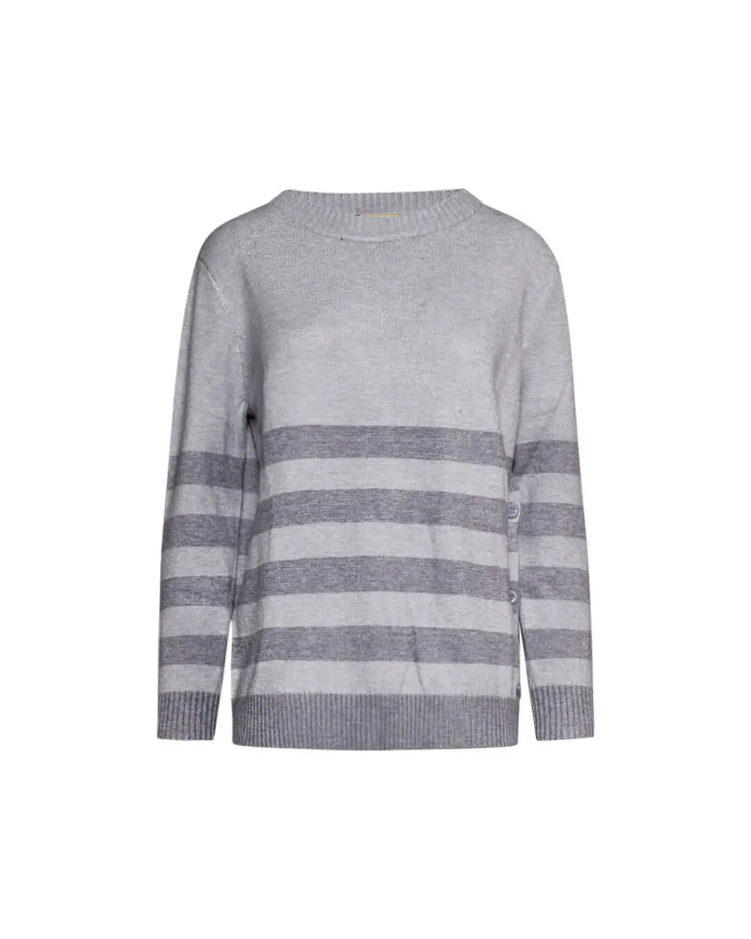 Maglia scollo a barca con righe a contrasto GRIGIO MEDIO DORABELLA PIU'