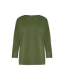 Maglia scollo a barca in filato di misto viscosa con borchie VERDE MILITARE DORABELLA