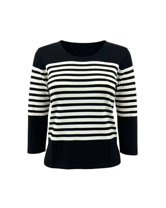 Maglia scollo madonna a righe DORABELLA PIU'