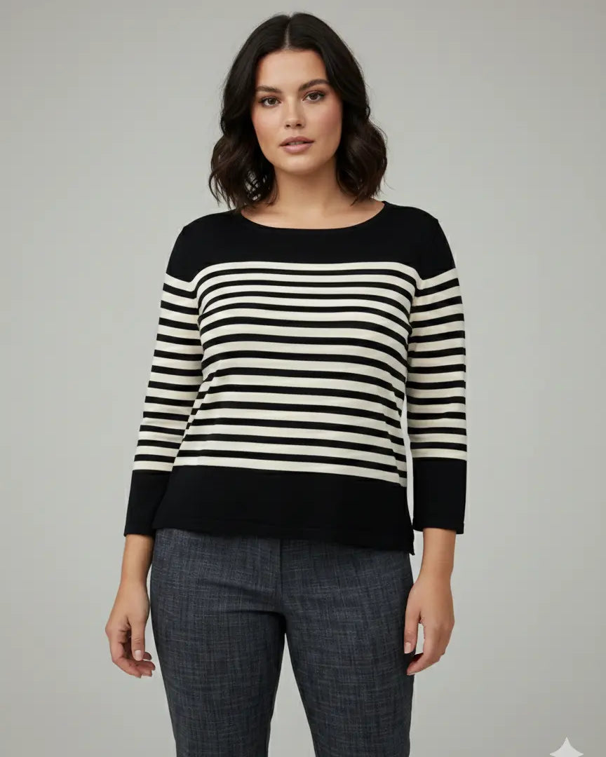 Maglia scollo madonna a righe DORABELLA PIU'