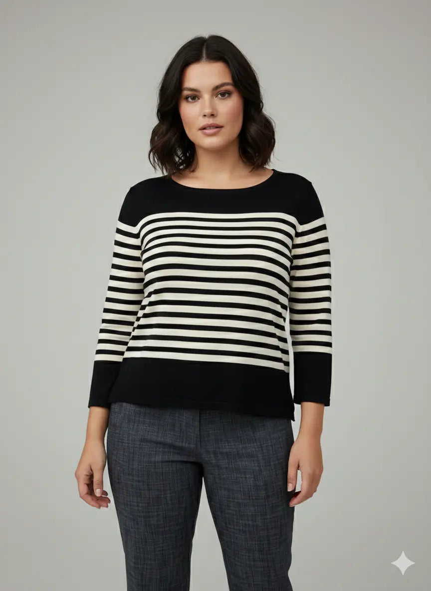 Maglia scollo madonna a righe DORABELLA PIU'