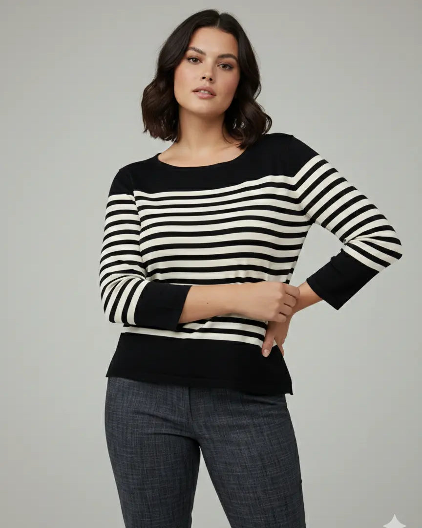 Maglia scollo madonna a righe DORABELLA PIU'