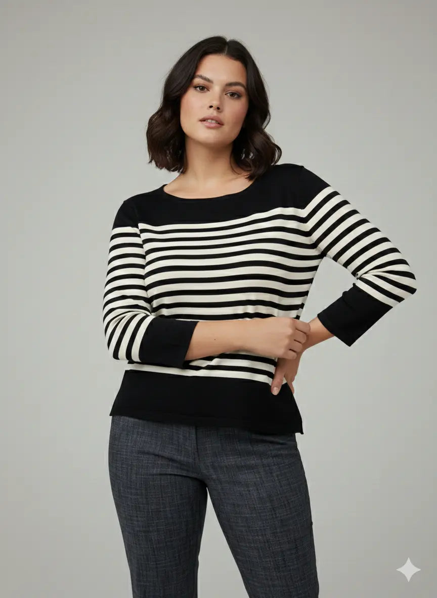 Maglia scollo madonna a righe DORABELLA PIU'