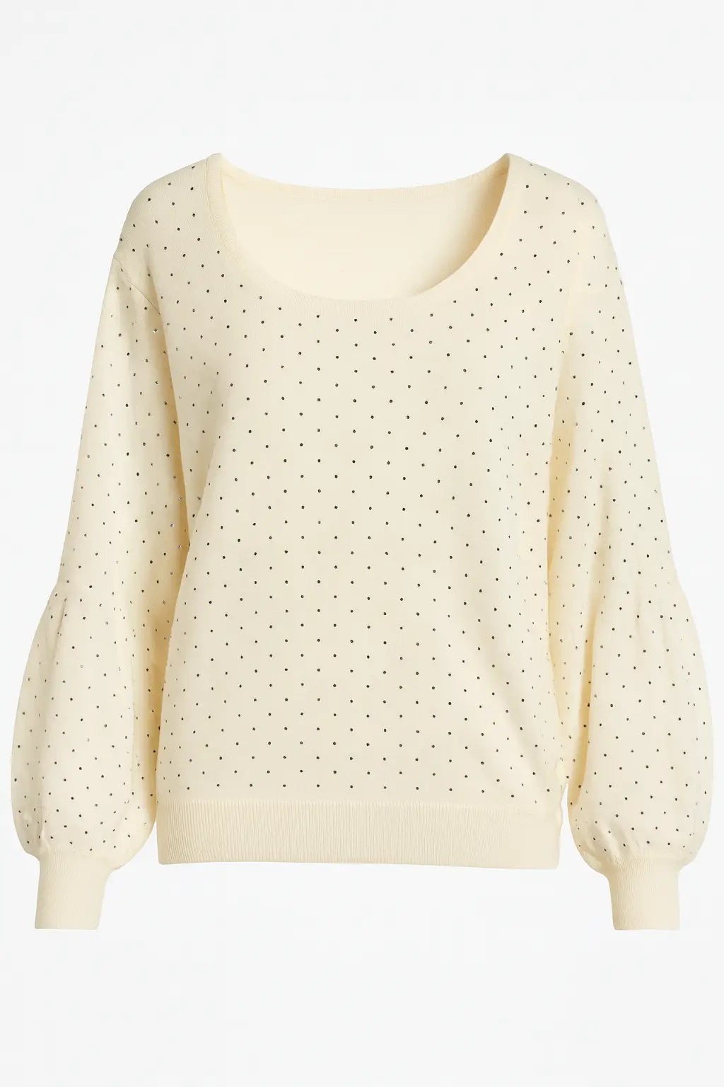 Maglia scollo madonna con applicazioni strass DORABELLA