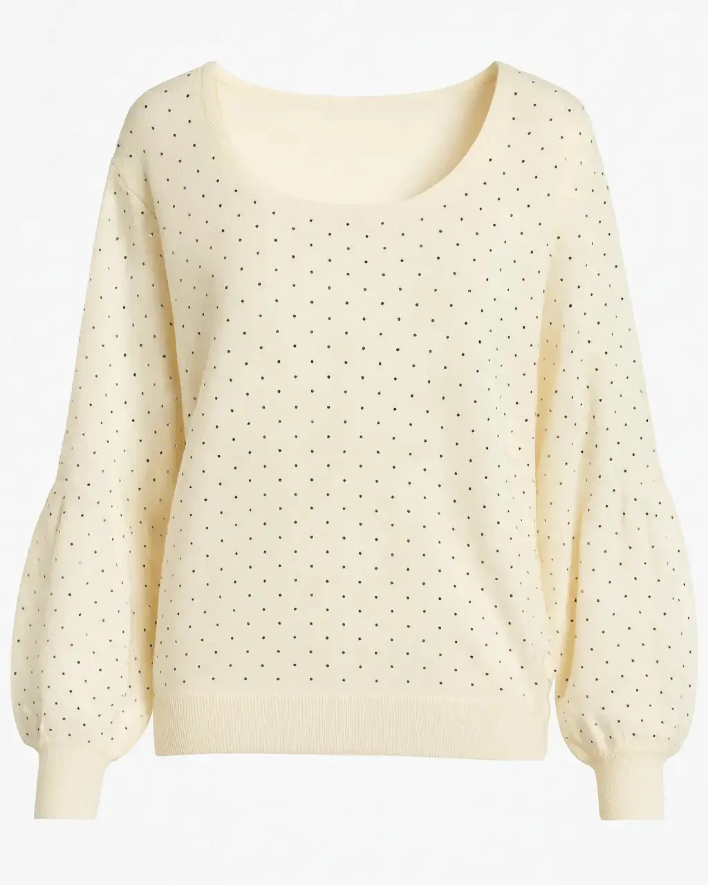 Maglia scollo madonna con applicazioni strass DORABELLA