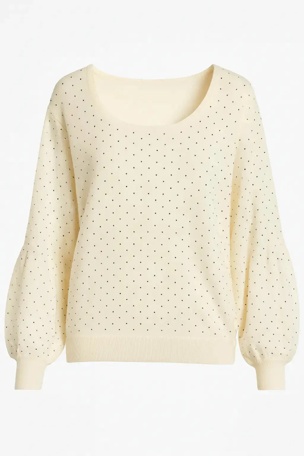 Maglia scollo madonna con applicazioni strass DORABELLA