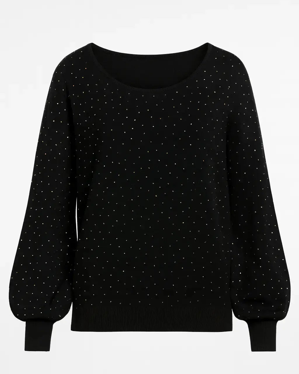 Maglia scollo madonna con applicazioni strass DORABELLA