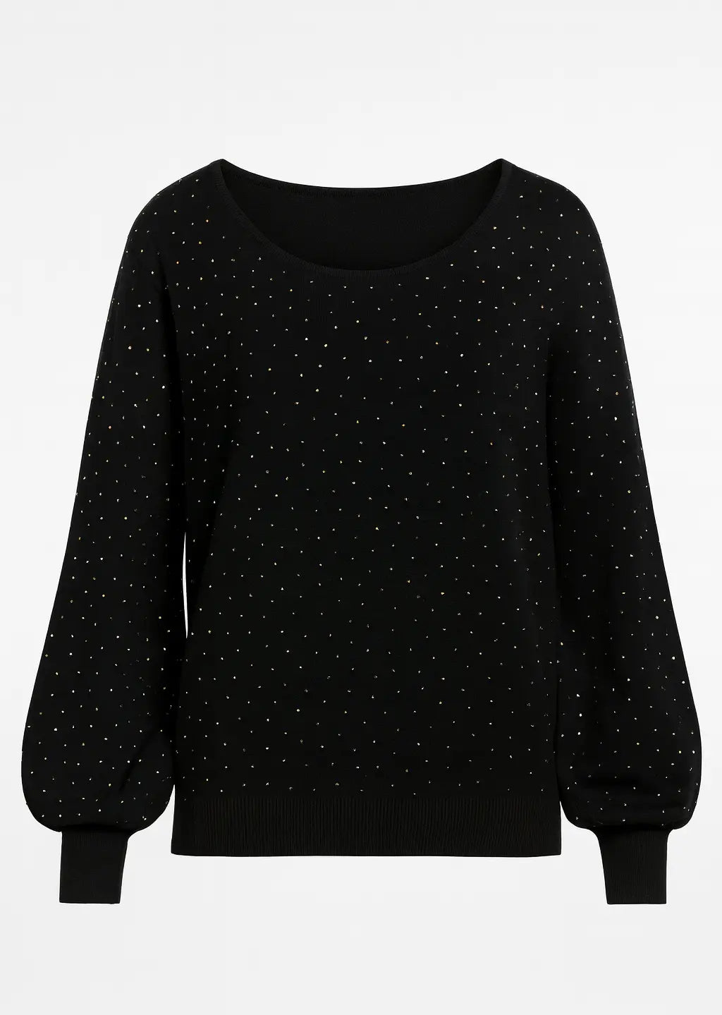 Maglia scollo madonna con applicazioni strass DORABELLA