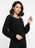 Maglia scollo madonna con applicazioni strass DORABELLA