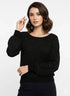 Maglia scollo madonna con applicazioni strass DORABELLA