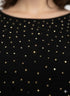 Maglia scollo madonna con applicazioni strass DORABELLA