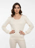 Maglia scollo madonna con applicazioni strass DORABELLA