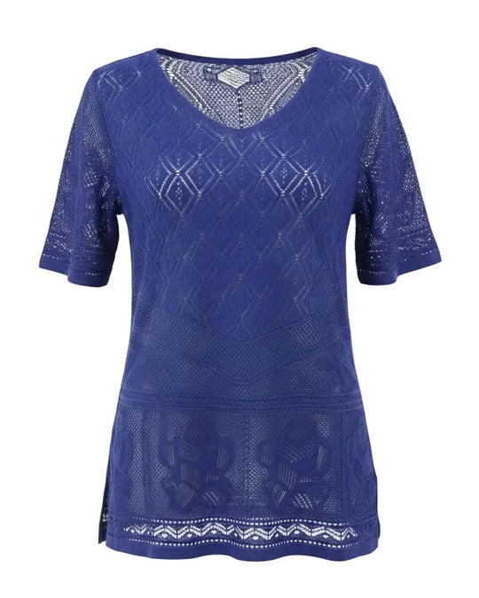 Maglia traforata con scollo a V DORABELLA