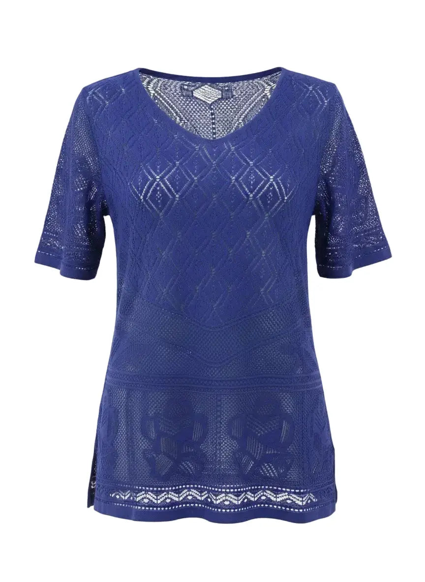 Maglia traforata con scollo a V DORABELLA