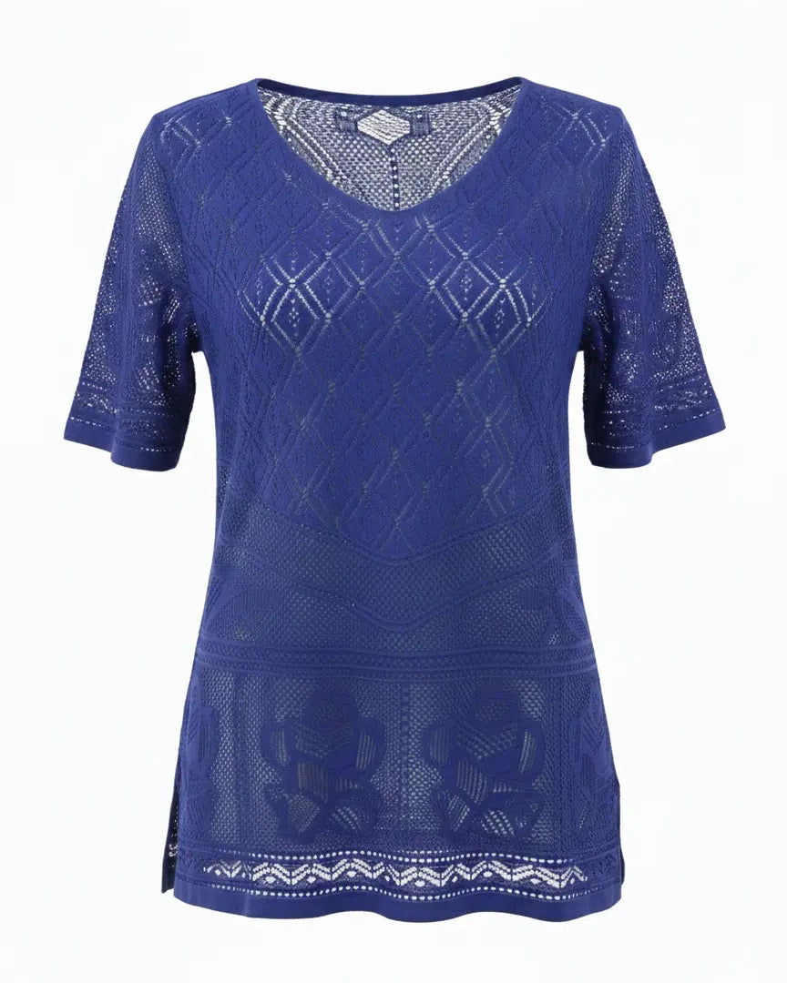 Maglia traforata con scollo a V DORABELLA