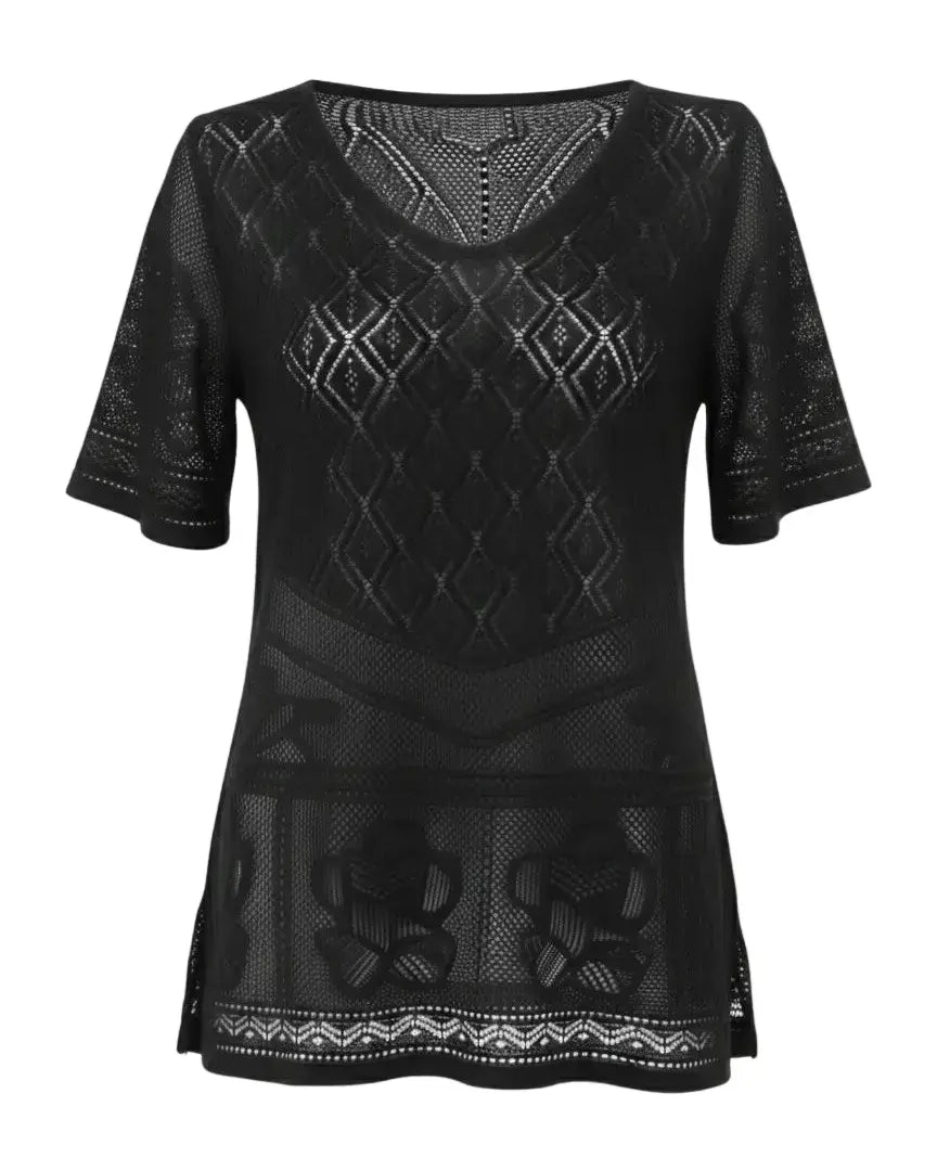 Maglia traforata con scollo a V DORABELLA