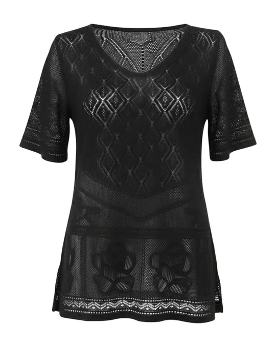 Maglia traforata con scollo a V DORABELLA