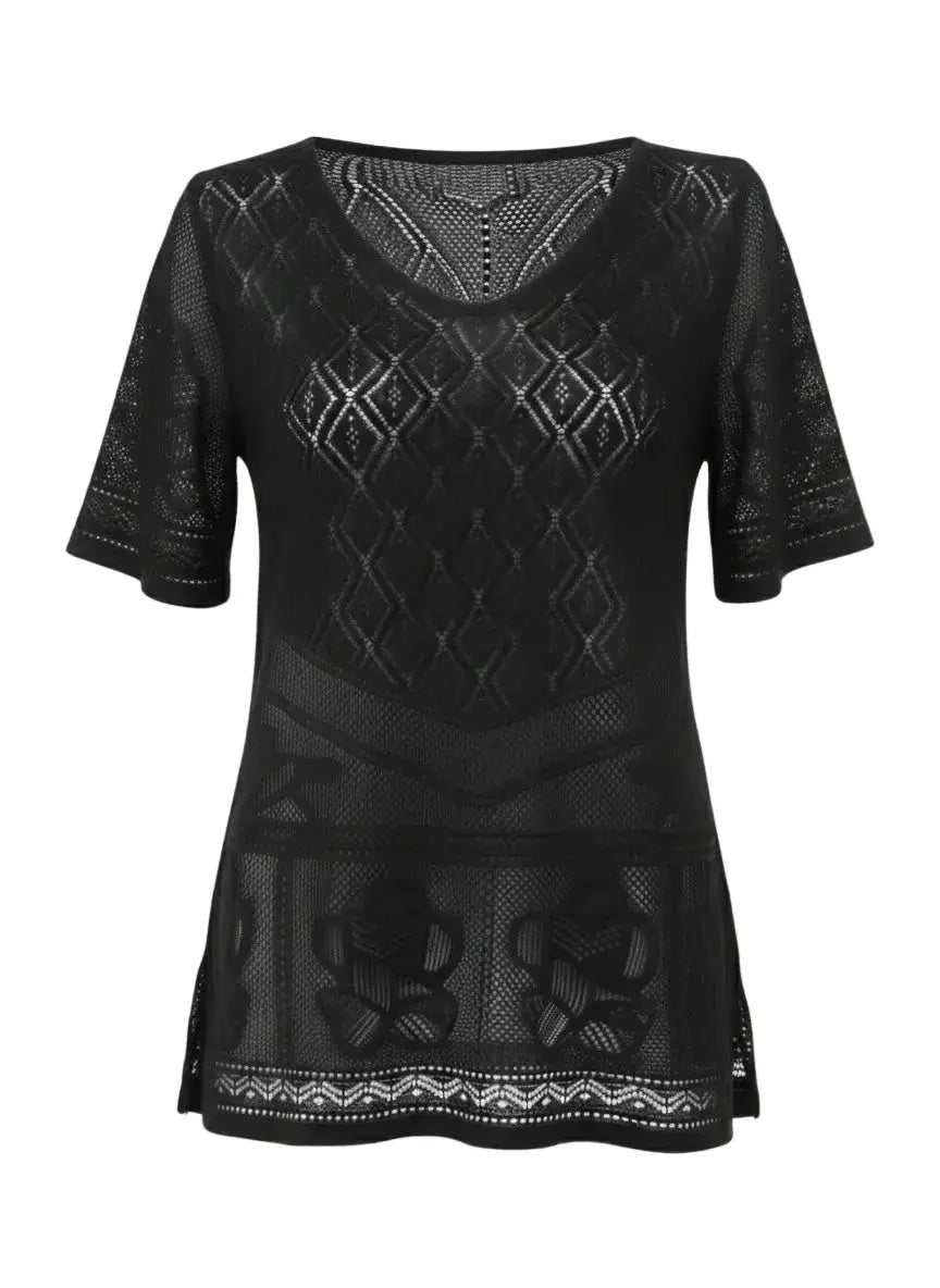 Maglia traforata con scollo a V DORABELLA