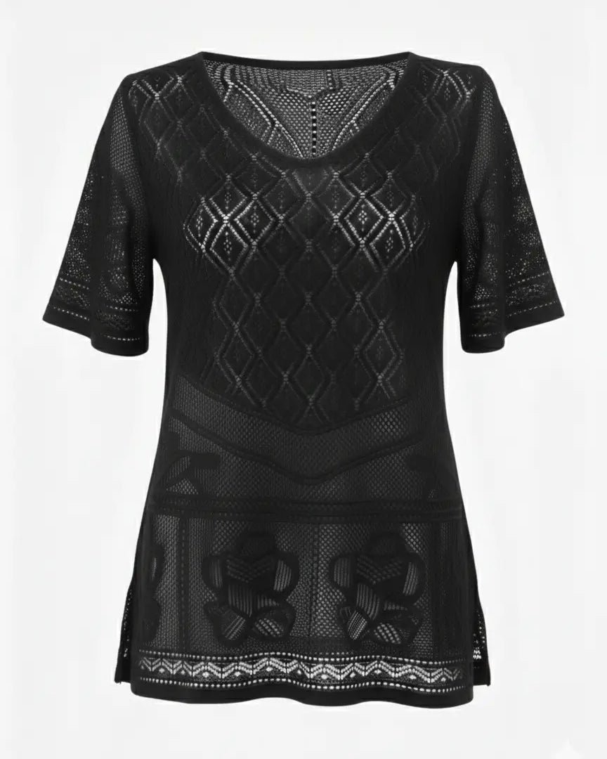 Maglia traforata con scollo a V DORABELLA