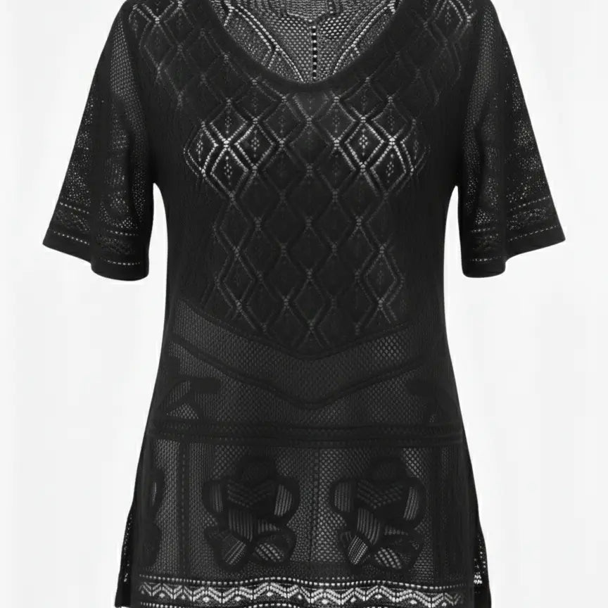 Maglia traforata con scollo a V DORABELLA