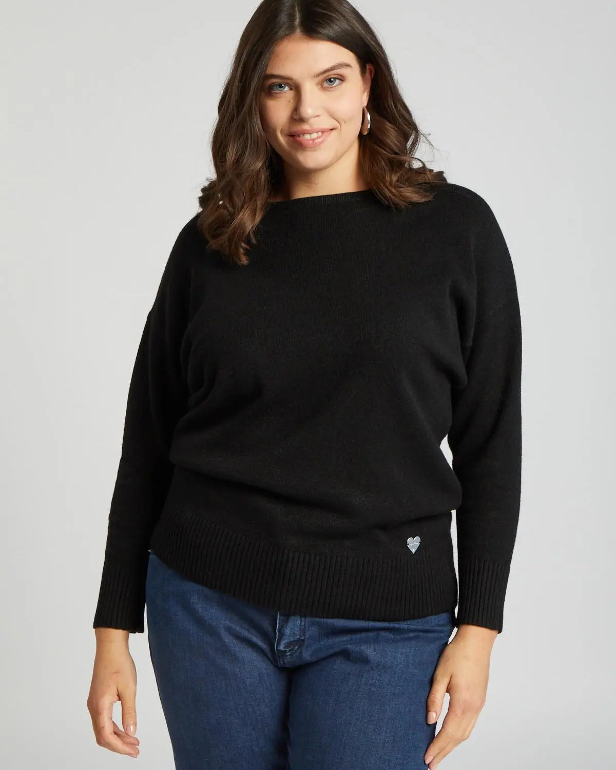 Maglioncino basic NERO DORABELLA CURVY XL