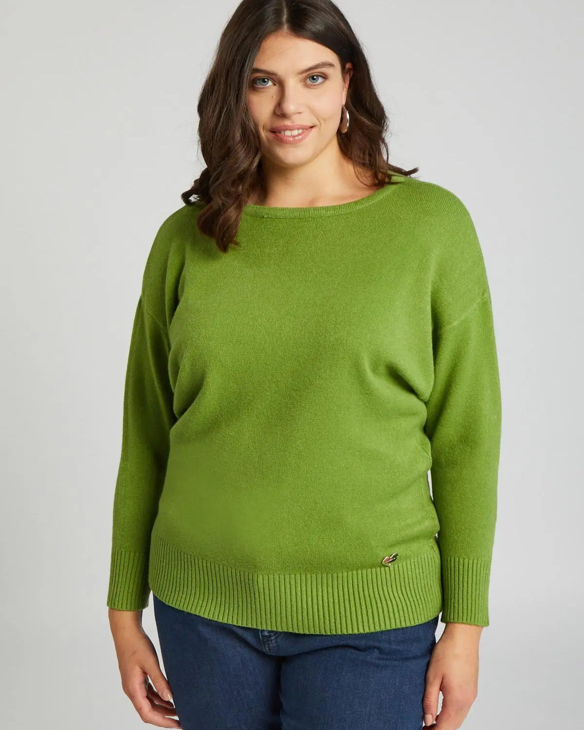 Maglioncino basic PISTACCHIO DORABELLA CURVY XL