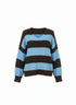 Maglione Oversize a Righe con scollo a V IRONICA Taglia unica (44/46 o M/L) / Celeste