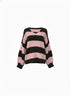 Maglione Oversize a Righe con scollo a V IRONICA Taglia unica (44/46 o M/L) / Rosa