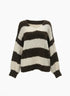 Maglione Oversize a Righe con scollo a V IRONICA Taglia unica (44/46 o M/L) / Avorio