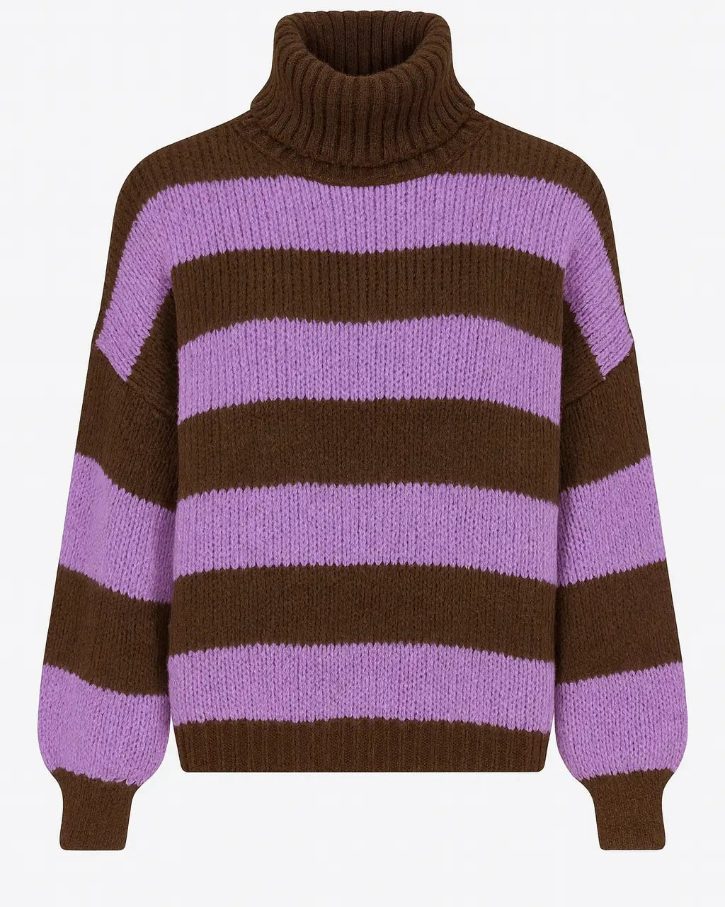 Maglione a Righe con Collo Alto Morbido IRONICA