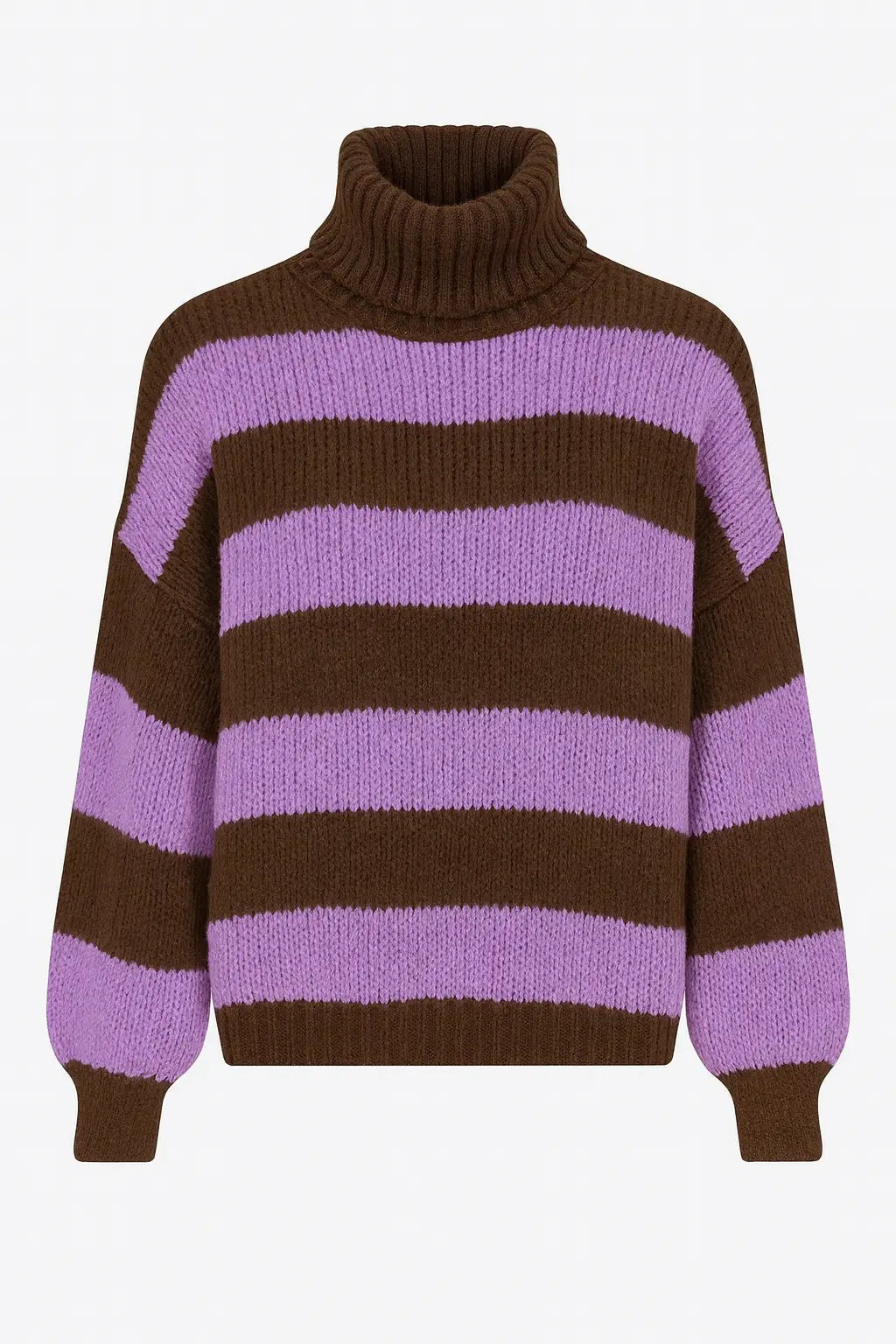 Maglione a Righe con Collo Alto Morbido IRONICA