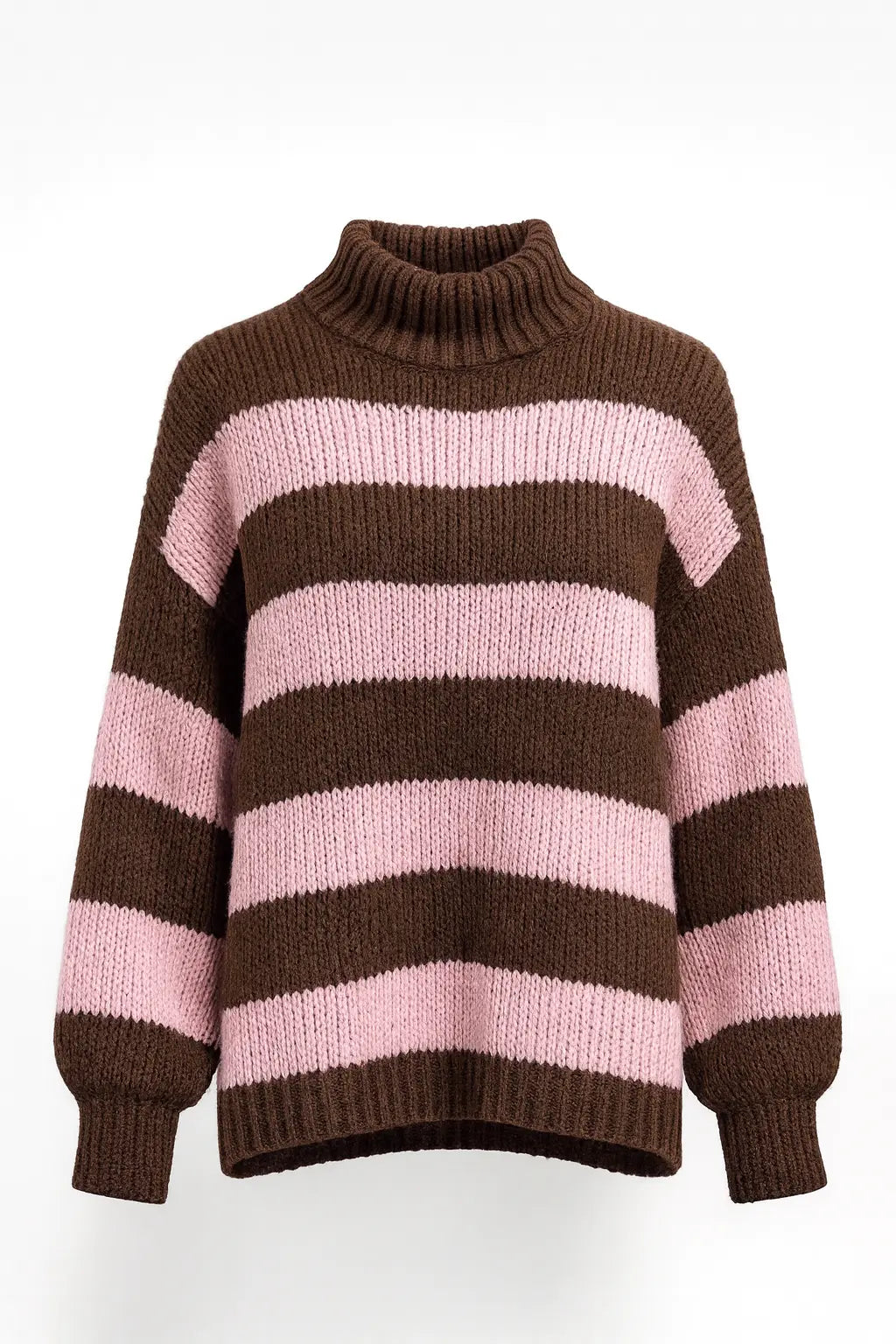 Maglione a Righe con Collo Alto Morbido IRONICA