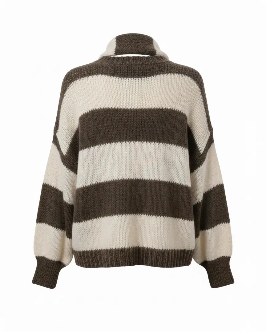 Maglione con scollo a V e sciarpa coordinata IRONICA