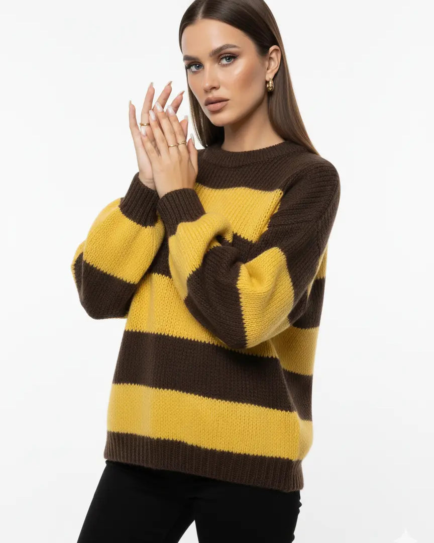 Maglione girocollo a righe IRONICA