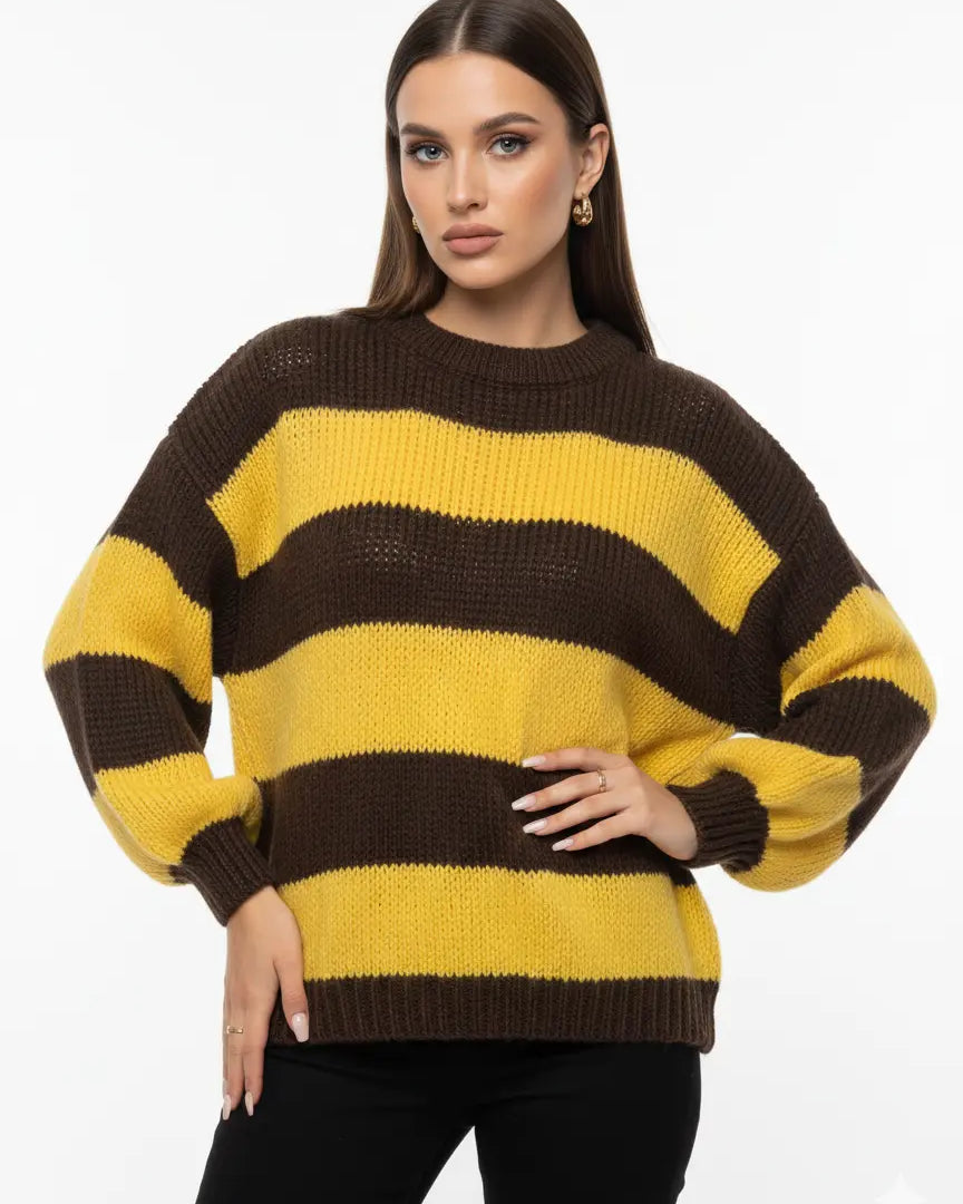 Maglione girocollo a righe IRONICA