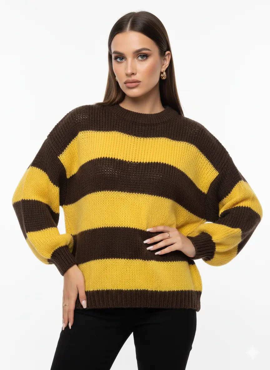 Maglione girocollo a righe IRONICA