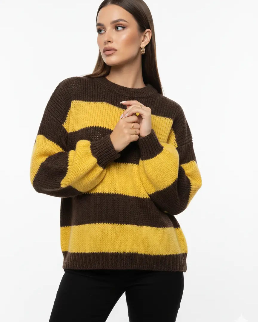 Maglione girocollo a righe IRONICA