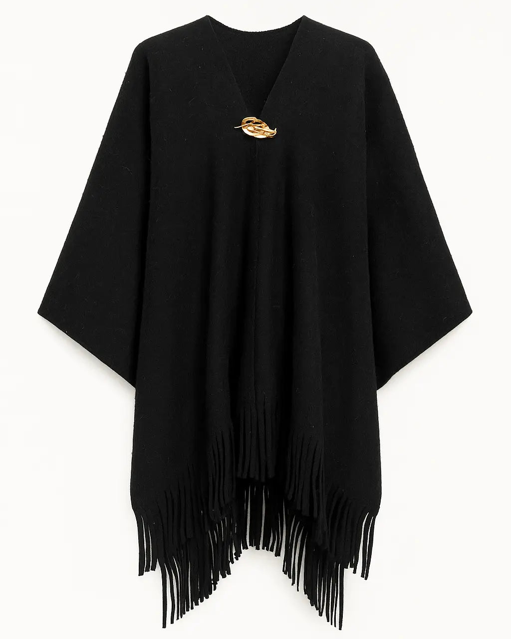Mantella con dettaglio in oro e frange UNICA by Ironica