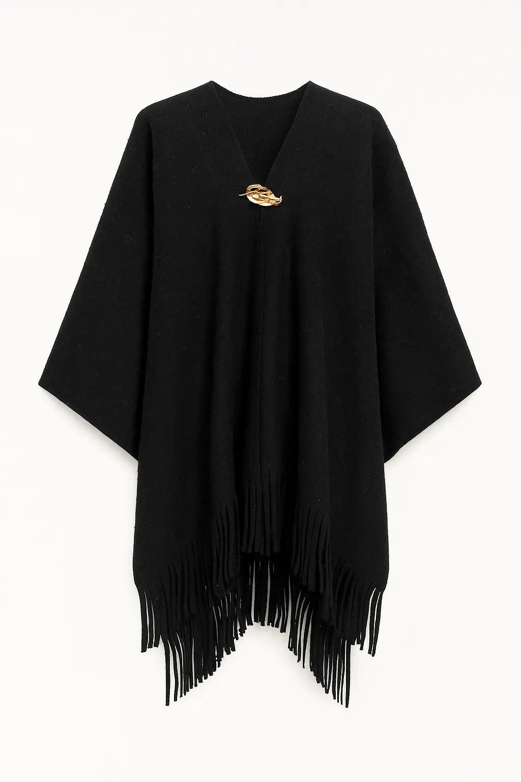 Mantella con dettaglio in oro e frange UNICA by Ironica