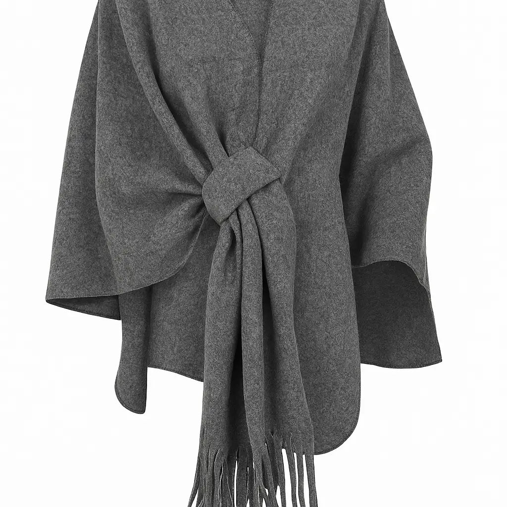 Mantella con nodo e frange UNICA by Ironica