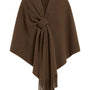 Mantella con nodo e frange UNICA by Ironica Taglia unica (44/46 o M/L) / Cacao